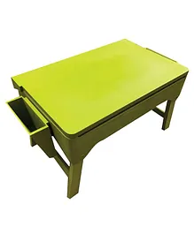 Kidoz Multi Purpose Wooden Study Table With Storage And Pinboard - Green