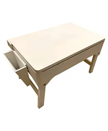 Kidoz Multi Purpose Wooden Study Table with Storage and Pinboard - White