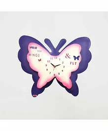 Kidoz Silent movement Butterfly 3-D Clock- Mauve and Pink 