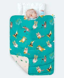 Rabitat Homed 100% Organic Cotton All Weather Quilt Animal Print - Green 