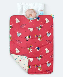 Rabitat Homed 100% Organic Cotton All Weather Quilt Bear Print - Red