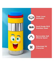 Rabitat Stainless Steel Mad Eye Sipper Water Bottle Yellow - 400 ml