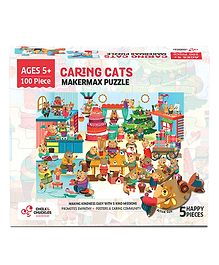 Chalk and Chuckles Caring Cats Jigsaw Puzzle Multicolor - 100 Pieces