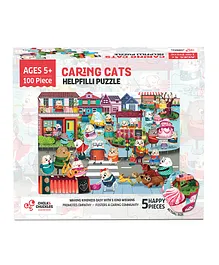 Chalk and Chuckles Helpfilli Cat Jigsaw Puzzle - 100 Pieces