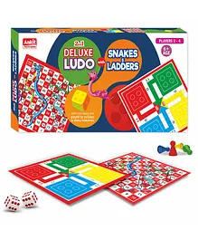 Ankit Toys 2 in 1 Ludo Snakes & Ladders Deluxe Board Game Set of 2 - Multicolor