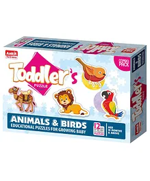 Ankit Toys Animals & Birds Jigsaw Puzzle Multicolor Set of 12 - 2 Pieces Each