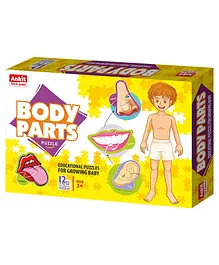 Ankit Toys Body Parts of Human Body Educational Jigsaw Puzzle for Toddlers Kids Jumbo Pack Multicolor Set of 12 - 24 Pieces