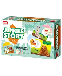 Ankit Toys Animals Jungle Park Educational Jigsaw Puzzle for Toddlers Kids Jumbo Pack Multicolor Set of 12 - 24 Pieces