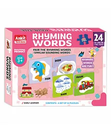 Ankit Toys Rhyming Words Spelling Educational Jigsaw Puzzle Multicolor Set of 24 - 48 Pieces