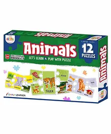 Ankit Toys Animal Themed Puzzles Set of 12 - 5 Pieces each