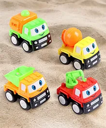 Babyhug Friction Powered Construction Trucks Pack of 4 - Multicolor