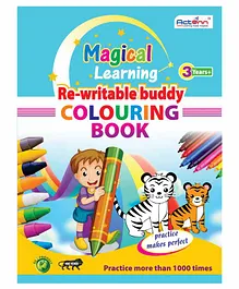 Actonn Re-writable Buddy Colouring Book - English