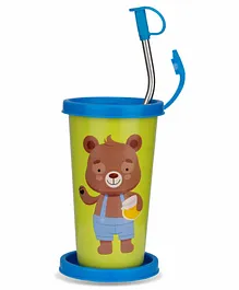 Falcon We Bare Bears Stainless Steel Straw Sipper Green - 370 ml
