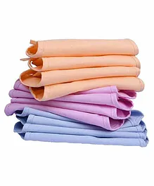 Mom's Home Double Layered Cotton Cloth Nappies Set of 6 - Coral Purple Blue