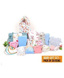 Mom's Home New Born Baby Essentials Gift Box Multicolor - Pack of 39