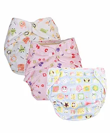 Mom's Home Reusable Pocket Diapers With 3 Inserts Pack of 3 - Multicolor