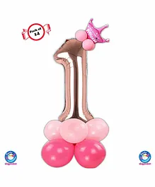 Shopperskart First Birthday Balloon Decoration Kit Rose Gold - Pack of 14