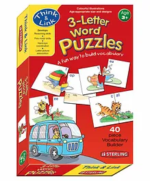 Sterling Think & Link 3-Letter Word Puzzles - 40 Pieces
