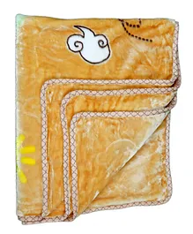 Kidlingss Double Ply Mink Blanket Teddy Print - Yellow