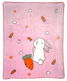 Kidlingss Double Ply Mink Blanket Bunny Design - Pink