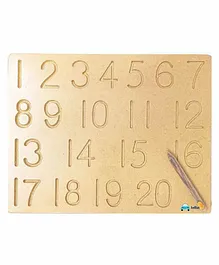 FunBlast Wooden Number Tracing Board - Yellow
