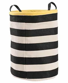 My Gift Booth Striped Canvas Stationery Holder - Black White