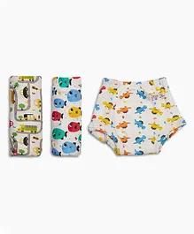 SuperBottoms 100% Cotton Padded Underwear Diapers Pack of 3 - Multicolour