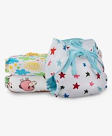 SuperBottoms Dry Feel Cloth Nappies Pack of 3 - Multicolour