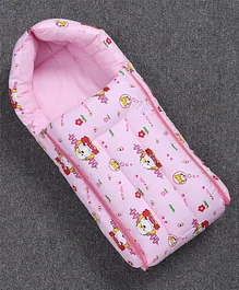 ZOE Cotton Blend Baby Sleeping Bag Dog Print - Pink