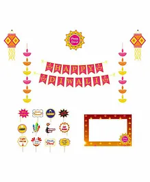 Untumble Diwali Party Props & Decoration Multicolor - Pack of 19 