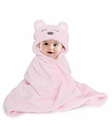 Kicks & Crawl Hooded Fur Baby Blanket - Pink