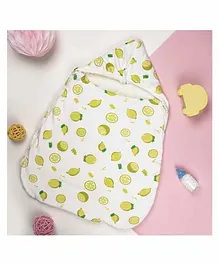 Kicks & Crawl Thick Sleeping Bag Lemon Print - White  
