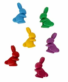 Passion Petals Bunny Shaped Wax Crayons Pack of 6 - Multicolor