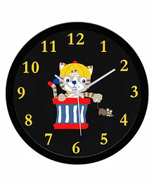 WENS Non-Ticking Silent Wall Clock Baby Lion Print - Black