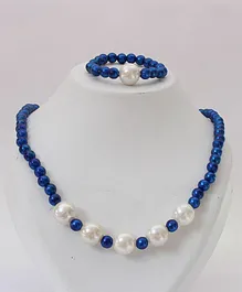 Pihoo Necklace & Bracelet Pearls - Blue