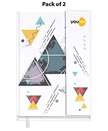 Youva Case Bound Single Line Long Book Pack of 2  - 160 Pages Each