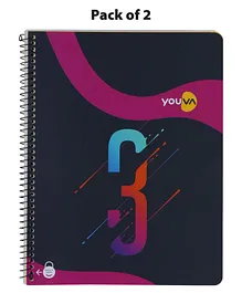 Youva Sprial Bound Single Line Long Book Pack of 2  - 150 Pages Each