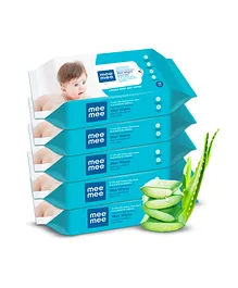 Mee Mee Caring Baby Wet Wipes with Aloe Vera Pack of 5 - 360 Pieces