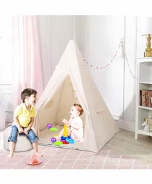 Play House Kids Tent House with Quilt & Bean Bag - Off White