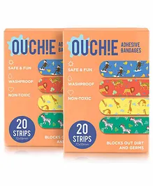 Aya Papaya Ouchie Non-Toxic Printed Bandages Pack of 2 Orange - 20 Pieces