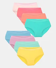 Charm n Cherish Pack Of 8 Solid Color Hipsters - Multicolor