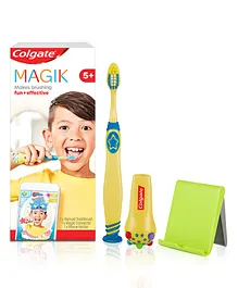 Colgate Kids MAGIK Soft Bristle Toothbrush with Connector Free App & More - Yellow