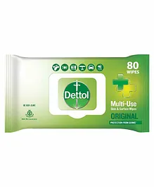 Dettol Disinfectant Sanitizer Wet Wipes for Skin & Surfaces Original - 80 Pieces