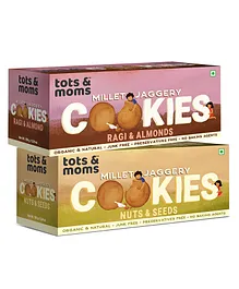 Tots & Moms Millet & Jaggery Cookies Ragi & Almonds  Nuts & Seeds - 150 g Each