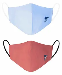 Vea Adults Soft Cotton 5 Layered Filtration Face Mask  Pack of 2 - Blue Pink