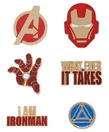 EFG Marvel Avengers Ironman Pin Set Red - Pack of 6