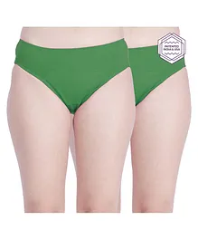 Adira Pack Of 2 Solid Color Period Hipsters - Green