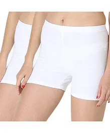 Adira Pack Of 2 Solid UnderDress Shorts - White