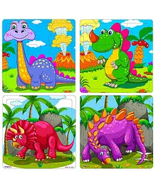 Fiddlys Wooden Jigsaw Puzzles Pack of 4 - 9 Pieces Each