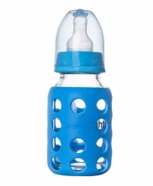 Naughty Kidz Glass Feeding Bottle With Warmer And 2 Soft Teats - 120 ml 